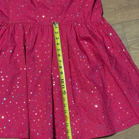 Pink Sequin Puff Sleeve Dress - Picture 9 of 10